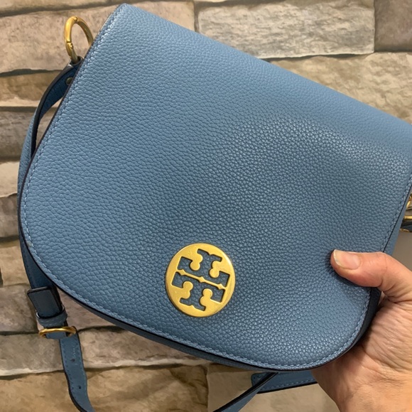 SOLDAuthentic TORY BURCH Leather Saddle flap crosb - Picture 4 of 16